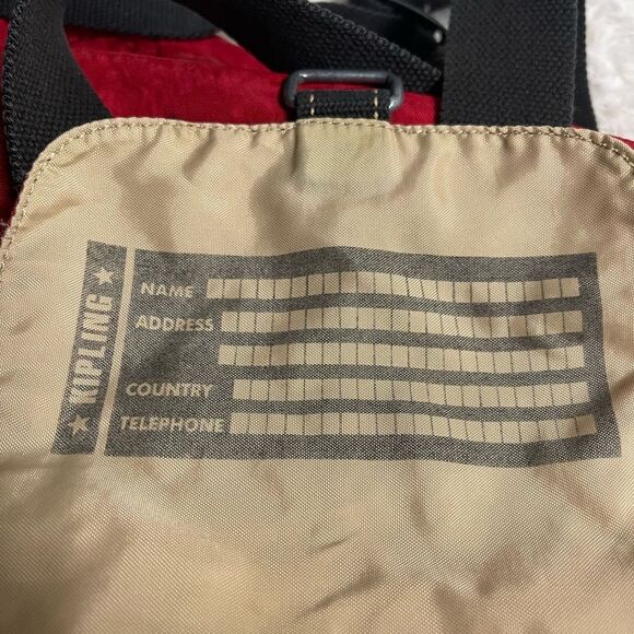 Kipling vintage 1990s red drawstring  Medium backpack nylon bag - Picture 8 of 11